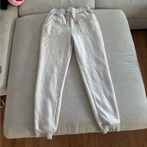 Cream fleece lined sweat pants